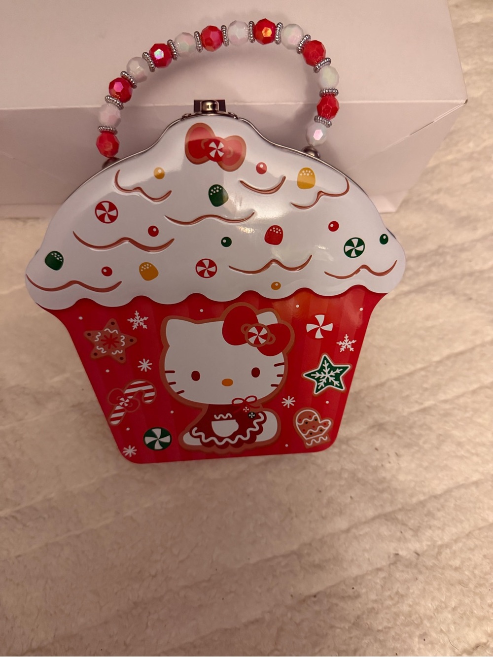 Hello Kitty Red & White Festive Cupcake Tin Container